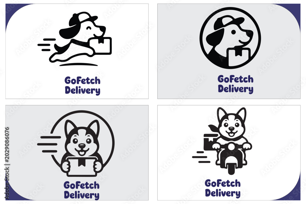 Fototapeta premium GoFetch Premium Delivery Dog Mascot Logo