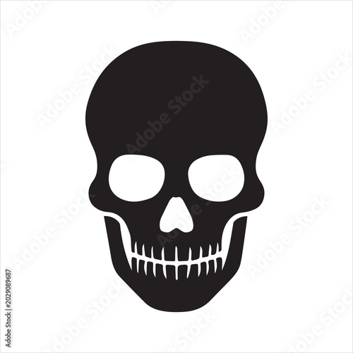 Tableau sur toile Death skull or human skull flat icon for games and websites