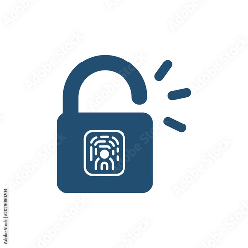 Cyber Security Fingerprint Lock Icon