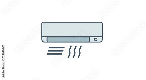 Foto An air conditioner blows cool air into the room from its vents.