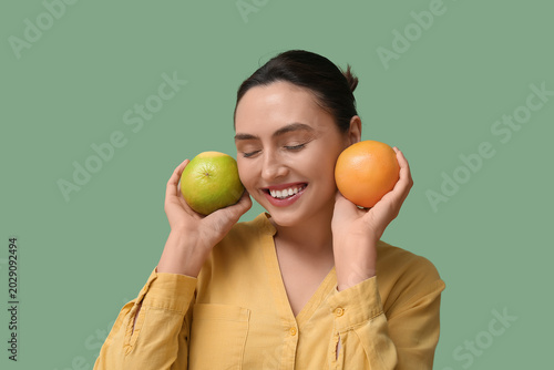 Beautiful young woman with ...