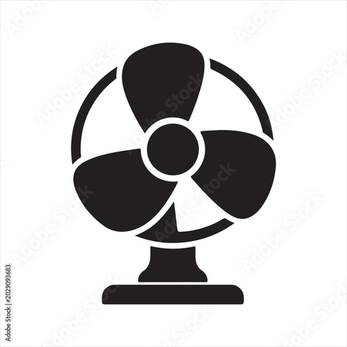 Photos Table Fan Air Cooling Black and White Icon