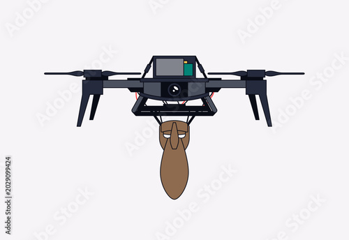 Foto FPV drone concept with bomb