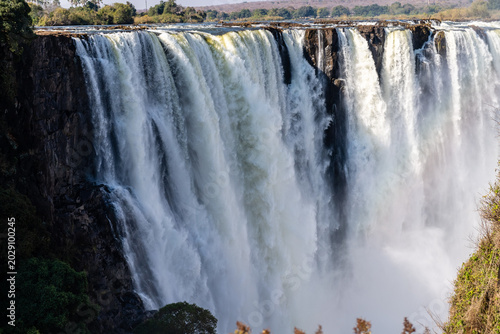 Foto Close-up of the victoria falls in Zimbabwe, on a late afternoon.