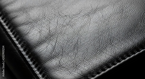 Leather texture displays the natural grain of a luxury hide surface.