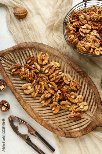 Basket and wooden board of ...
