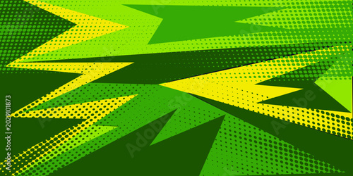 sport background green and yellow color with sharp geometric shapes with halftone texture