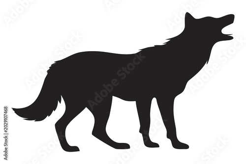 Canvas Print abstract black animal silhouette vector design isolated on white background