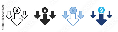 Tableau sur toile Low price icon set multiple style collection