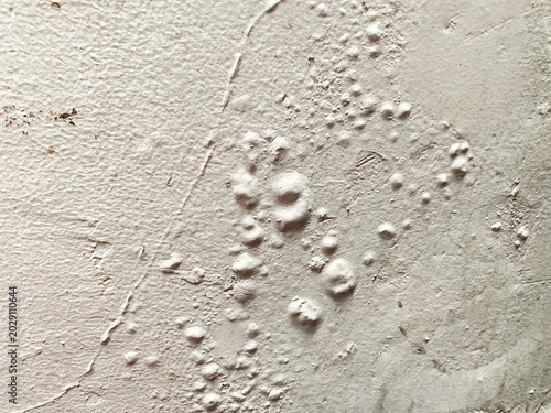 Obraz na plátně White painted wall with severe bubbling and peeling due to moisture