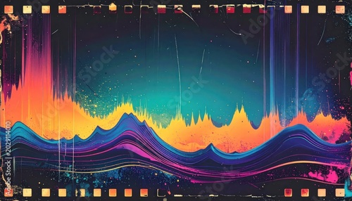 Vibrant Sound Wave Graphic Display.