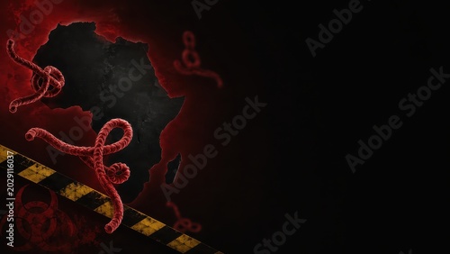 Ebola Virus Outbreak Concept with African Map Background Banner