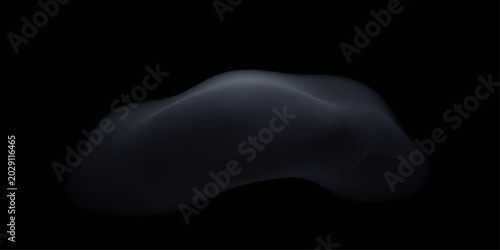 Canvastavla A mysterious, amorphous shape in shades of dark grey and blue, set against a deep black background, evokes a sense of the unknown and abstract thought