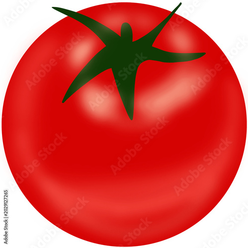 red tomato isolated on white