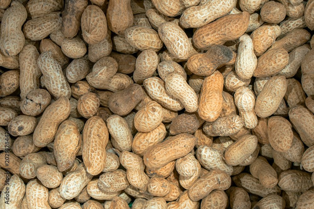 Obraz premium Roasted peanuts macro background
