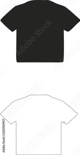 Minimalist Black Silhouette and Line Art T-Shirt Icon Collection Set