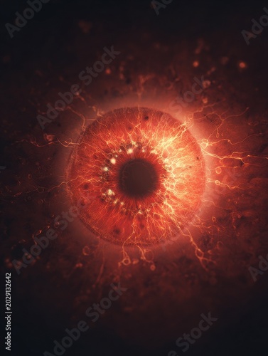 Abstract Illustration of Central Vision Loss in Macular Degeneration: Medical Concept with Dark Spot Effect