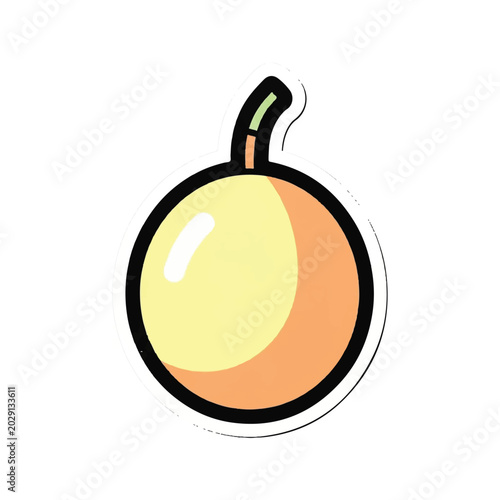 Cartoon Illustration of a Peach Fruit.
