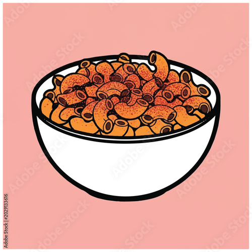 Cartoon illustration of a bowl of pretzels.