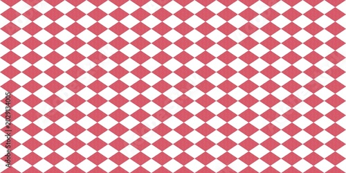 Tableau sur toile Seamless red and white diamond checkered pattern background.