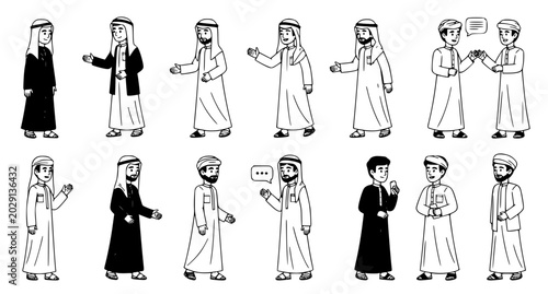 Fotografie Arab People Traditional Character Set