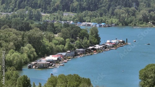 House Boat Community Portland Oregon Drone Aerial Footage
