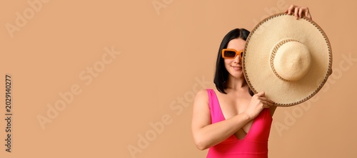 Beautiful young woman in st...