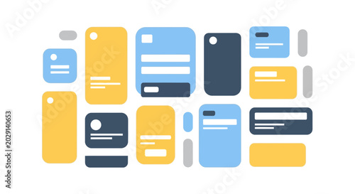 Tableau sur toile Digital UI Elements Collection, App Design Mockups, Modern Layouts