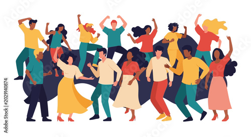 Photos Diverse Group Dancing Joyfully, Celebration, Community, Freedom