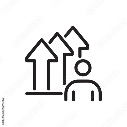Φωτογραφία Professional growth, human efficiency, personal top, grow skill outline icon