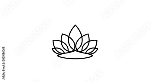 Minimalist Line Art Lotus Flower Logo Design