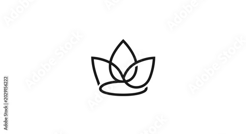 Minimalist Lotus Flower Logo Icon
