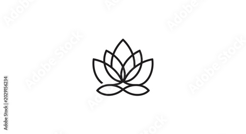 Minimalist Lotus Flower Icon