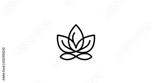 Minimalist Lotus Flower Logo Design