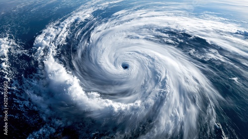 Hurricane Eye From Space Showing Catastrophic Weather Development