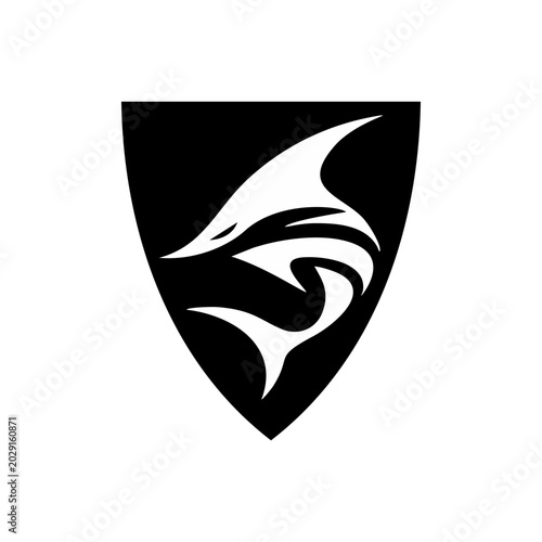 Set of marlin fish shield emblems in sport style. Perfect for team logo, fishing club, branding and merchandise design.