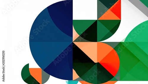 Vibrant geometric shapes composition design.