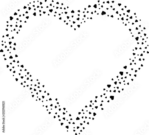 Scattered Heart Frame Border Illustration