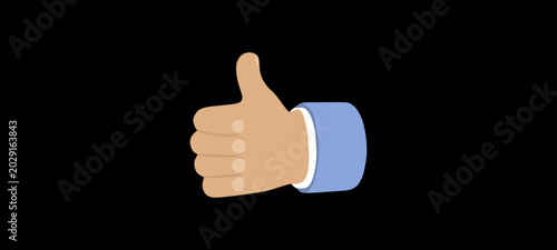 Cartoon Hand Giving a Thumbs Up approval, like, success themes Gesture. Vectors.