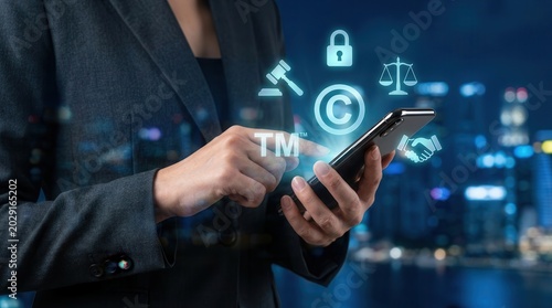 Concept of copyright infringement prevention and legal protection in digital publishing.