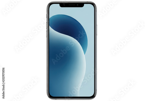 Sleek iphone with minimalist design showcasing its front display isolated on transparent background