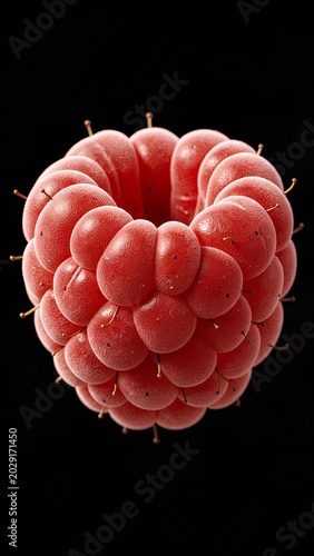 raspberry on black background