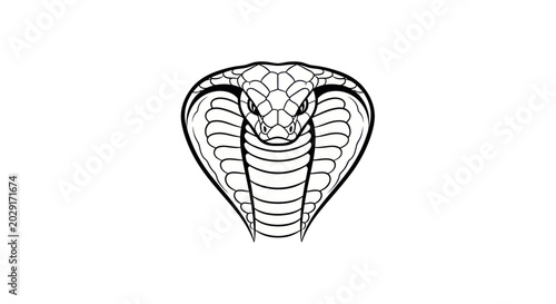 Cuadro en lienzo Cobra Snake Head Emblem, Dangerous Reptile Silhouette, Venomous Animal Icon