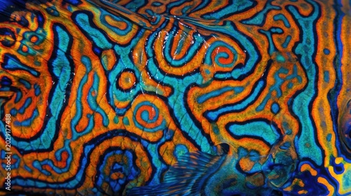 Mandarin Fish Skin Pattern Background