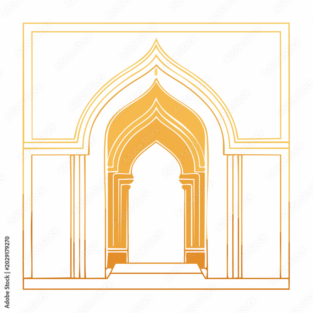 Fototapeta premium Islamic Archway Illustration