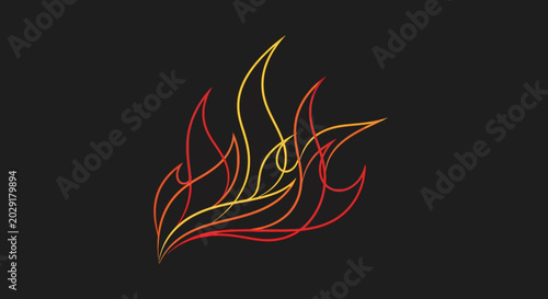 Bild auf Leinwand Flame Fire Burning Orange Red Yellow.