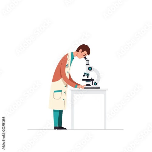 Obraz na płótnie Scientist looking through a microscope.