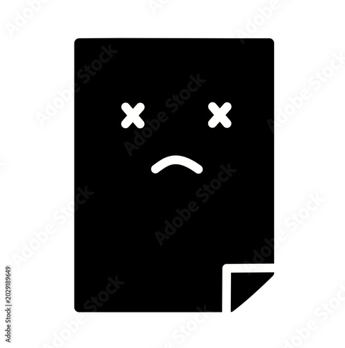 Corrupted file document icon. Bad file vector icon. Vector graphic, not Artificial Intelligence, logo illustration. Replaceable vector design.