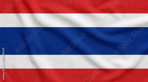 Thailand National Flag Flowing in Wind | Elegant Thai Banner Illustration with Realistic Fabric Waves thailand flag, thai flag, flag of thailand, thailand national flag, thai national flag, thailand w