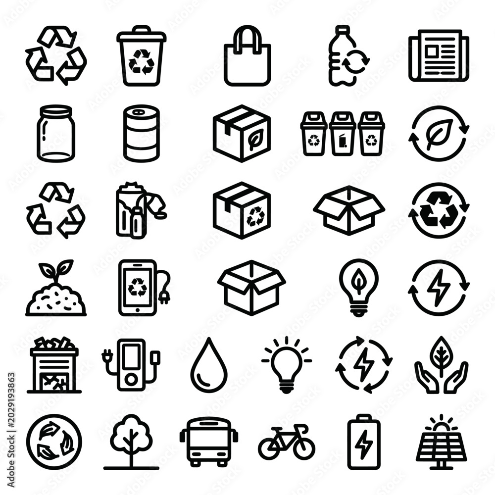 Fototapeta premium Eco friendly icons and symbols.
